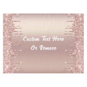 Rose Gold Glitter Tablecloth with Custom Text