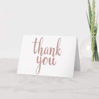 Rose gold glitter thank you cards