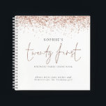 Rose Gold Glitter Twenty First Birthday Guest Book<br><div class="desc">Rose Gold Glitter Twenty First Birthday Party Guest Book. An alternative to the regular guest book in this collection. A great keepsake of your special 21st birthday celebrations. With a stylish set script for Twenty First and easily personalise the rest of the text on the front and back.</div>