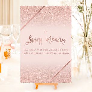 Rose gold glitter typography blush pink sign invitation