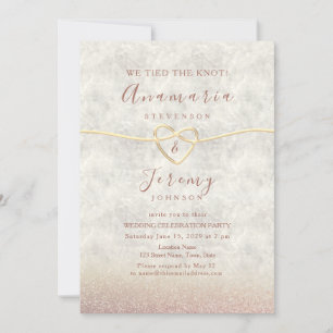Rose Gold Glitter Wedding Invitation