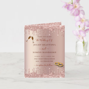 Rose Gold Glitter Wedding Invitation Example
