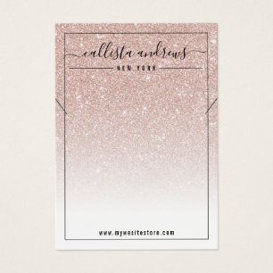 Rose Gold Glitter White Necklace Display Card