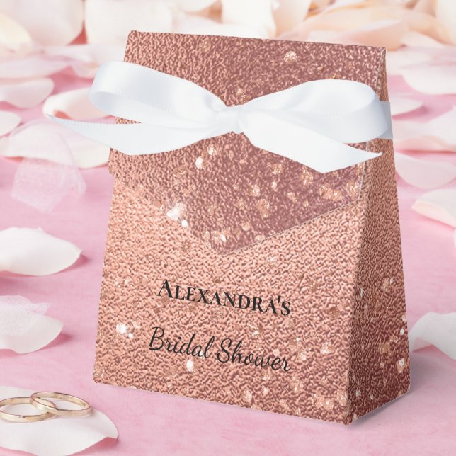 Rose Gold Glitz Glitter Bridal Shower Favour Box (Wedding)