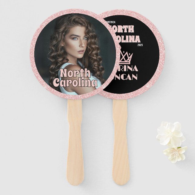 Rose Gold Glitz Pageant Fan Waver 10-Pack (Front and Back)