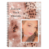 Rose Gold Glitzy Pink Leopard Your Photo