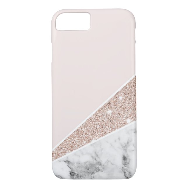 Rose Gold, Gold Glitter, & Marble Case-Mate iPhone Case (Back)
