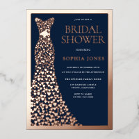 Rose Gold Gown & Border Navy Bridal Shower