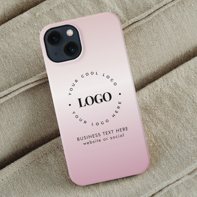 Rose Gold Gradient Add Company Custom Logo Pink iPhone Case (Creator Uploaded)