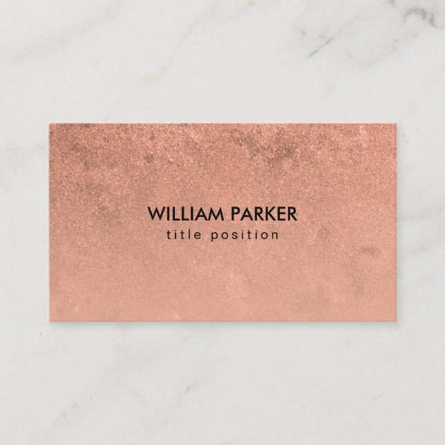 Rose Gold Gradient Glitter Business Card (Front)