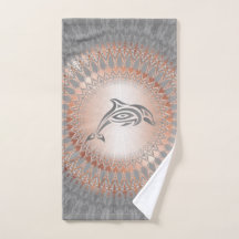 Rose Gold Grey Dolphin Mandala