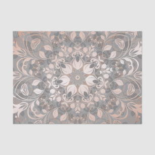 Rose Gold Grey Floral Mandala Tissue Paper