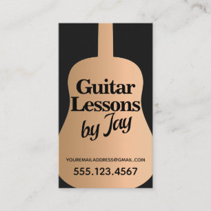 Rose Gold Guitar Teacher Business Card