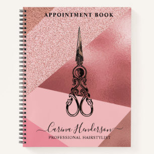 Rose Gold Hair Appointment Book