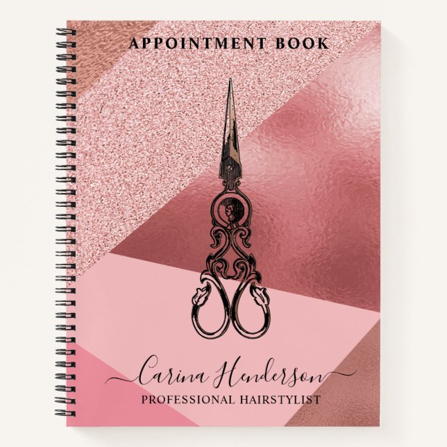 Rose Gold Hair Appointment Book (Front)