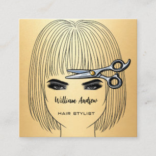 Rose Gold Hair Stylist Girl Salon Business Card