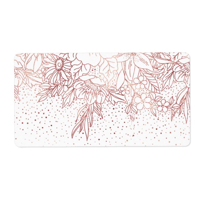 Rose gold hand drawn floral doodles and confetti (Front)
