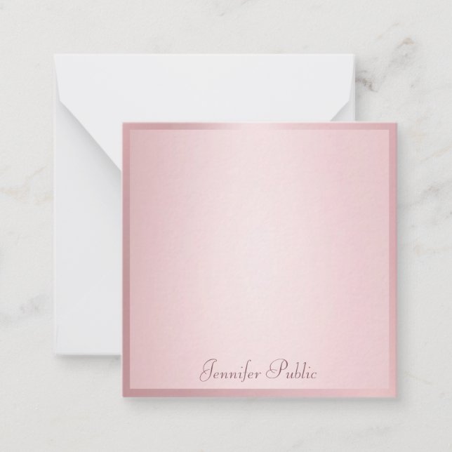 Rose Gold Handwriting Script Elegant Modern Card (Front)