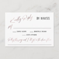 Rose Gold Handwriting Simple Song Request RSVP