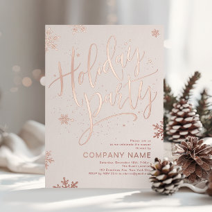 Rose gold handwritten calligraphy holiday Party