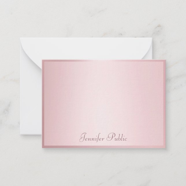 Rose Gold Handwritten Script Elegant Template (Front)