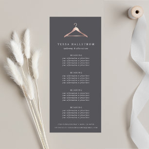 Rose Gold Hanger   Pricing or Services Rack Card