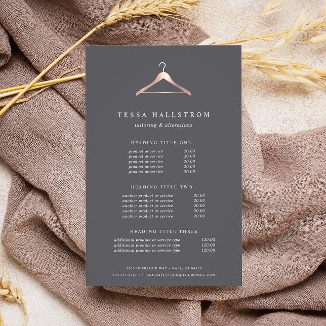 Rose Gold Hanger | Pricing & Services Flyer (Creator Uploaded)