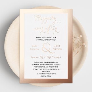 Rose Gold Happily Ever After Reception Only