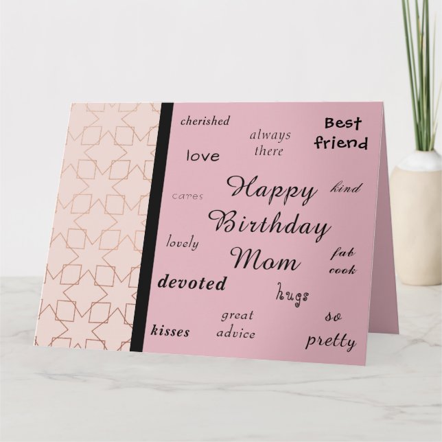 Rose Gold. Happy Birthday Mum! Card (Front)