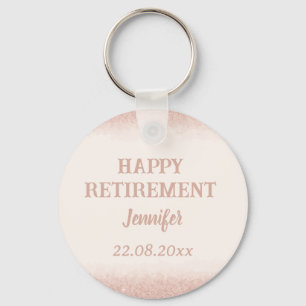 Rose Gold Happy Retirement  Key Ring