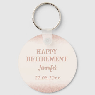 Rose Gold Happy Retirement Key Ring