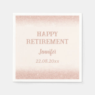 Rose Gold Happy Retirement  Napkin