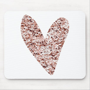 Rose Gold Heart Clipart Cute Heart Glitter Designs Mouse Pad