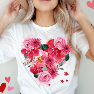 Rose gold Heart Love Valentines day Women T-Shirt