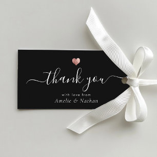 Rose Gold Heart Modern Script Elegant Wedding Gift Tags