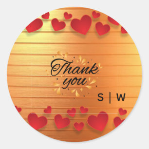 Rose Gold Heart Wedding Sticker
