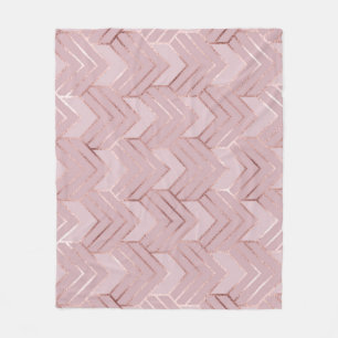 Rose Gold Hearts Glitter Pattern. Fleece Blanket