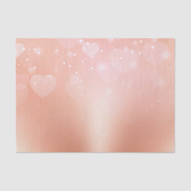 Rose Gold Hearts Tissue Paper (Front)