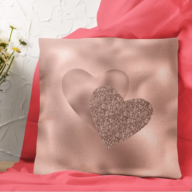 Rose Gold Hearts Valentine's Day Love Cushion (Creator Uploaded)