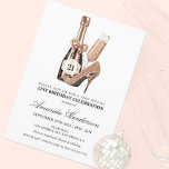 Rose Gold Heels and Champagne Women's Birthday Invitation<br><div class="desc">Celebrate a very special birthday with this elegant and fun invitation! Featuring beautiful Rose Gold Champagne and High Heel elements, this invitation is perfect for the glamourous and stylish woman. Whether you are celebrating a milestone birthday or just a wonderful day, this invitation will be sure to make your event...</div>