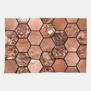 Rose gold hexaglam tea towel