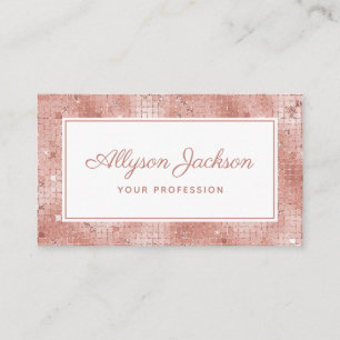 Rose Gold Holographic Script Business Card