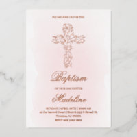 Rose Gold Holy cross Baptism