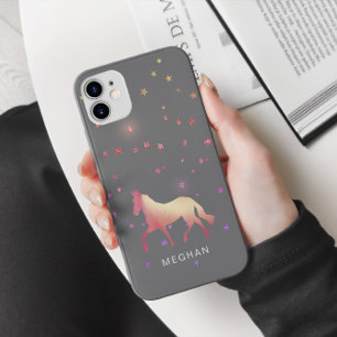 Rose Gold Horse Stars Monogram Phone Case