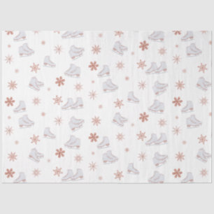 Rose Gold Ice Skates Blush Pink Skating Pattern Tissue Paper