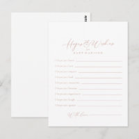 Rose Gold Idyllic Baby Shower Hopes & Wishes Card