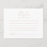 Rose Gold Idyllic Stylish Calligraphy Wedding  Postcard<br><div class="desc">This rose gold idyllic stylish calligraphy wedding advice card is perfect for a rustic wedding. The simple and elegant design features classic and fancy script typography in rose gold. These cards are perfect for a wedding, bridal shower, baby shower, graduation party & more. Personalise the cards with the names of...</div>