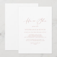 Rose Gold Idyllic Stylish He or She Gender Reveal 
