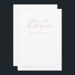 Rose Gold Idyllic Stylish Wedding Well Wishes   Advice Card<br><div class="desc">This rose gold idyllic stylish wedding well wishes advice card is perfect for a rustic wedding. The simple and elegant design features classic and fancy script typography in rose gold. These cards are perfect for a wedding, bridal shower, baby shower, graduation party & more. Personalise the cards with the names...</div>