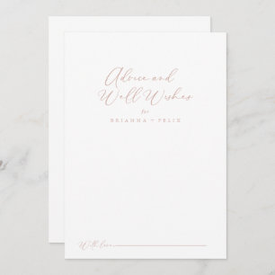 Rose Gold Idyllic Stylish Wedding Well Wishes   Advice Card